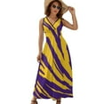 thumbnail image 1 of Purple And Gold Tailgate Swag - Claw Marks Dress Summer Street Style Bohemia Long Dresses Female Sleeveless Printed Maxi Dress, 1 of 9