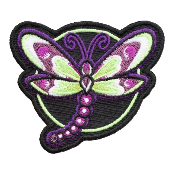 Purple And Green Dragonfly Patch, Ladies Animal Patches