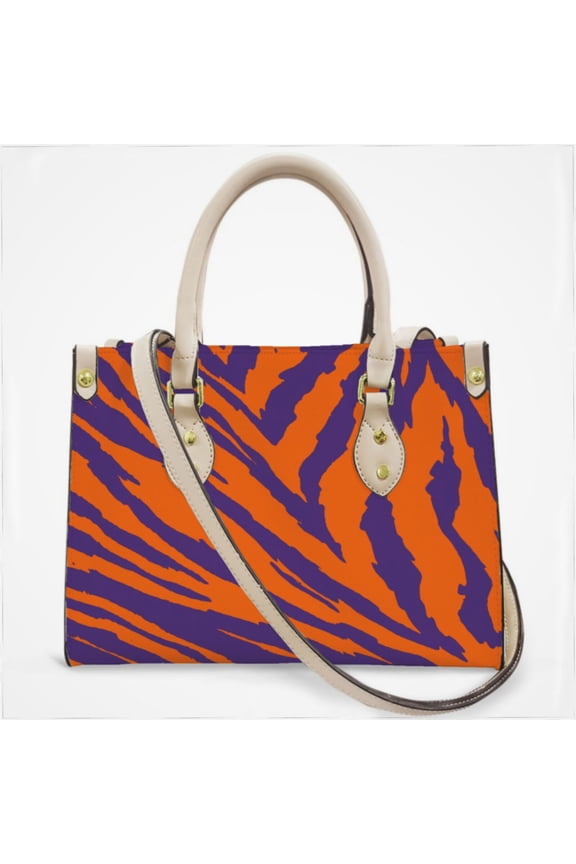 Purple And Orange Tailgate Swag Claw Marks Cross Body Bags For Women Small Leather Female Handbags Fashion Top-Handle Totes