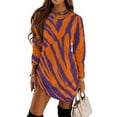 thumbnail image 1 of Purple And Orange Tailgate Swag Claw Marks Loose Dress Evening Dress Summer Dresses for Women Luxury Dress Long Sleeved Dress, 1 of 4