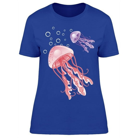 Purple And Pink Jellyfish T-Shirt Women -Image by Shutterstock, Female Small