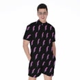 thumbnail image 1 of Purple And Teal Lightning Pattern Short Sleeve Men'S Rompers Casual Summer Jumpsuits Outfit, 1 of 4