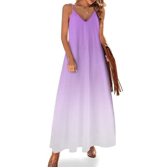 Purple And White Gradient Sleeveless Dress Loose Women's Dress Dresses Luxury Evening Dresses