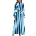 thumbnail image 1 of Purple And White Striped Dress Vertical Stripes Print Cute Maxi Dress Streetwear Beach Long Dresses High Waist Print Vestidos, 1 of 2