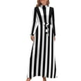 thumbnail image 1 of Purple And White Striped Dress Vertical Stripes Print Cute Maxi Dress Streetwear Beach Long Dresses High Waist Print Vestidos, 1 of 2