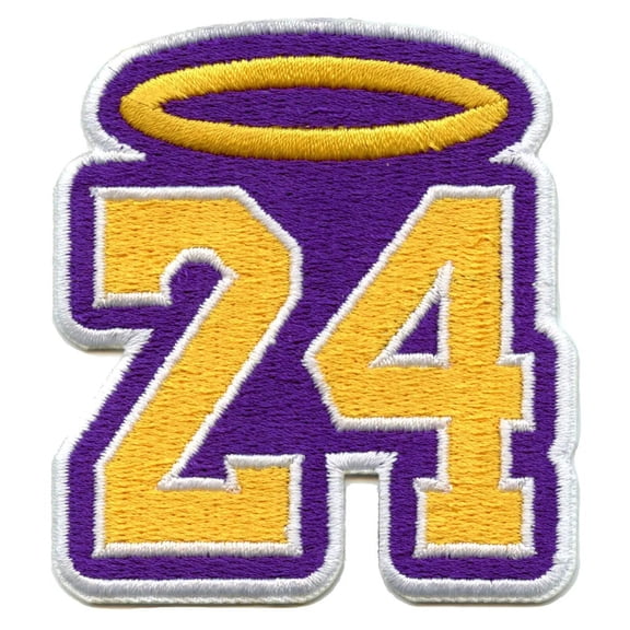 Purple And Yellow Halo #24 Embroidered Iron On Patch