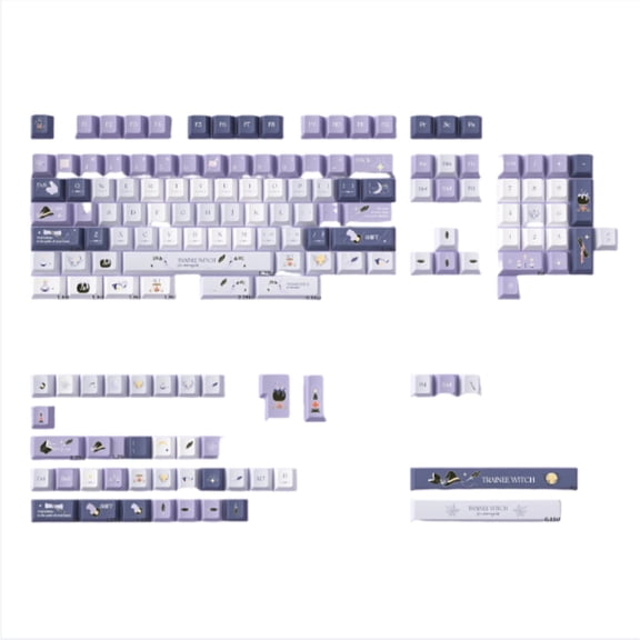 Purple Anime Mechanical Keyboard Keycap Set,Cherry Profile Compatible，Complete 152 Keys with Thick PBT Material & Dye-Sublimation Printing