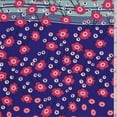 thumbnail image 1 of Purple/Aqua Whimsical Floral/Stripe Challis Lawn, Fabric Sold By the Yard, 1 of 1