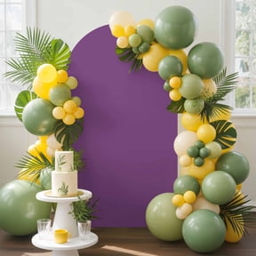 Purple Arch Backdrop Cover, 4FT, Simple Background Modern Solid Color Monochrome Spandex Arch Covers Double-Sided Backdrop for Wedding Birthday Party Photo Background Decoration