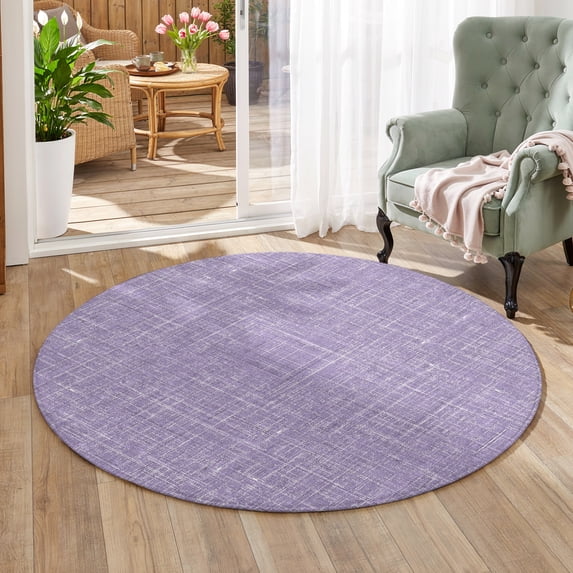 Purple Area Rug 5', Non-Slip Washable Round Indoor rug Carpet for ...
