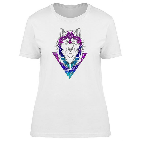 Purple Art Tattoo Wolf T-Shirt Women -Image by Shutterstock, Female Medium