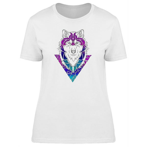 Purple Art Tattoo Wolf T-Shirt Women -Image by Shutterstock, Female x-Large