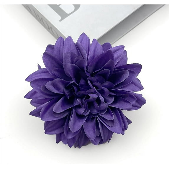 Purple Artificial Dahlia Flowers, 30pcs, 3.5" Faux Dahlia Heads for Table Centerpiece, Wedding, Home Decor