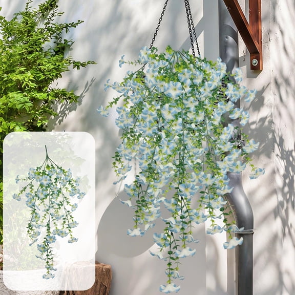 Purple Artificial Flower Vine, Hanging Ivy Garland for Wall, Fake Eucalyptus Camellia Vines for Outdoor Decoration, Artificial Flower for Party Room Wall Wedding Porches, Balcony Gardens