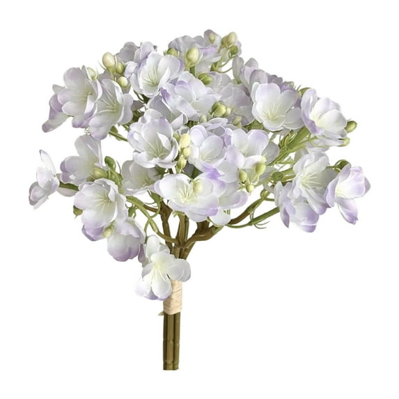 Purple Artificial Jasmine Flowers 4 Stems, Realistic Silk Bouquet for Home Wedding Decor, No Fade Adjustable Stems for Vase or Centerpiece