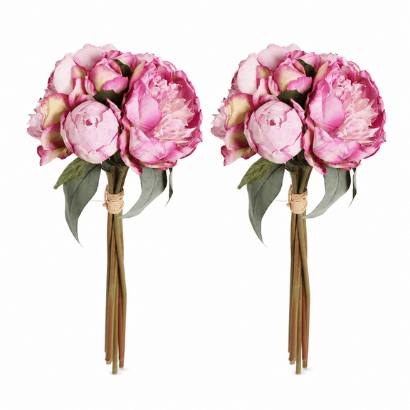 ABCISI 2 Bouquets Artificial Peonies, Silk Flowers 14Heads Vintage Fake Flowers, Faux Peony for Flower Arrangements, Lifelike Decor for Centerpiece Home Table Dining Room (Purple)