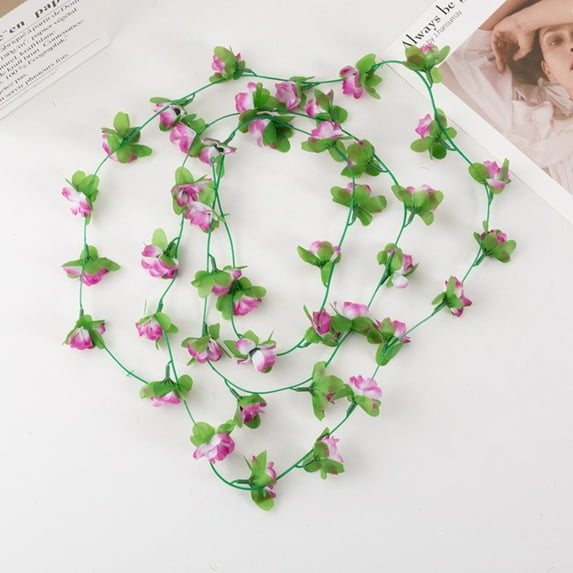 Purple Artificial Rose Vine Garland, 42 Heads Hanging Flower Decor, Flower Garland Rose Vine Artificial Flowers, for Wedding Arch, Garden Decor, Realistic, Multi-Color, By Kingtowag