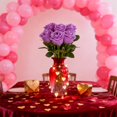 thumbnail image 1 of Purple Artificial Roses Purple Artificial Roses Bouquet, Faux Purple Flowers, Realistic Silk Roses, Wedding Decoration, Home Decor, Fake Rose Stems, Purple Floral Arrangement Centerpiece, 1 of 7