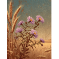 thumbnail image 1 of Purple Aster and Wheat Canvas Print, Decor for Living Room, Office, Kitchen, Farmhouse, Entryway, 1 of 8