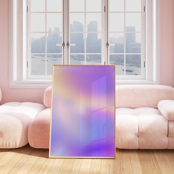 Purple Aura Gradient Self Care Wall Art, Unframed Paper Print Size 8x12
