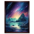 thumbnail image 1 of Purple Aurora Borealis Dawn in Antarctica Oil Painting Blue Green Enchanting Arctic Ice Fantasy Landscape Art Print Framed Poster Wall Decor 12x16 inch, 1 of 5