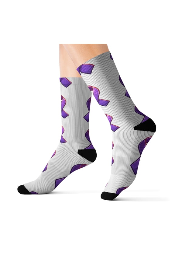 Purple Awareness Socks, Sublimation Socks, Alzheimer's disease,