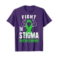 thumbnail image 1 of Purple Awareness T-Shirt with Muscular Arms and Green Ribbon for Mental Health Support, 1 of 5