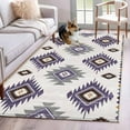 thumbnail image 1 of Purple Aztec Area Rug 3x5 FT, Non Slip Entryway Bedside Carpet, Southwest Boho Abstract Gray Geometric Washable Floor Carpet Indoor Mat Non-Shedding Throw Rug for Dorm Kitchen Home Office, 1 of 9