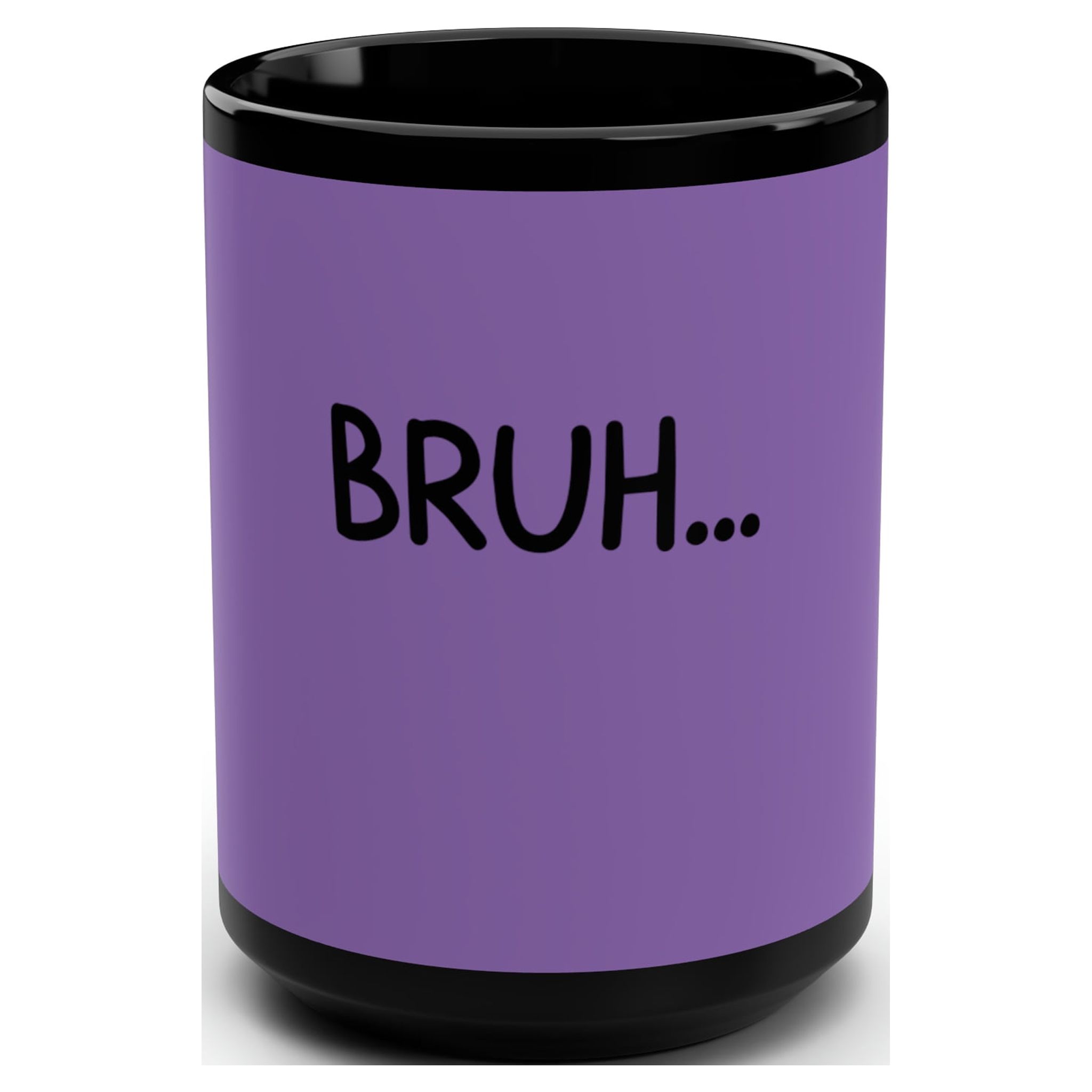 Purple BRUH Mug 15oz Ceramic Coffee Cup Cappuccino Latte Espresso Drink Mug
