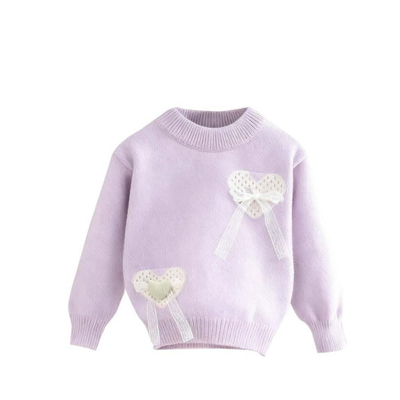 Purple Baby Coat for Kids Girl Boy Winter Fall Boat Neck Sweater Butterfly Love Graphic Crochet Thermal Thick Cable Knit Coat Kid 2025 Clothing 2 Years