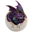 thumbnail image 1 of Purple Baby Dragon Hatching from an Egg Medieval Fantasy Figurine Hatchling New, 1 of 3
