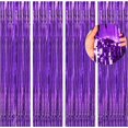 thumbnail image 1 of Purple Backdrop, 3.3 ft x 9.9 ft Birthday Party Decorations, 3 Pack Fringe Curtains Foil Streamer Tinsel, Curtains Photo Backdrop, 1 of 8