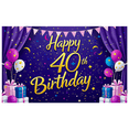 thumbnail image 1 of Purple Backdrop Banner with Star Moon Elements Happy 40th Birthday Party Supplies Photography Props Party Decorations Background for Celebrations Photo Booth Decor, 1 of 8