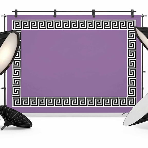Purple Backdrop for Photography,Fabric Photo Background Backdrop,Black Modern Geometric Abstract Art Aesthetics Photo Booth Background for Portrait Photoshoot Video Wedding Decoration Banner 12x8ft