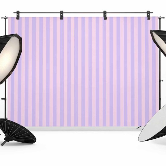 Purple Backdrop for Photography, Fabric Photo Background Backdrop, Geometric Vertical Striped Solid Rainbow Photo Booth Background for Portrait Photoshoot Video Wedding Studio Decoration Banner 7x5ft