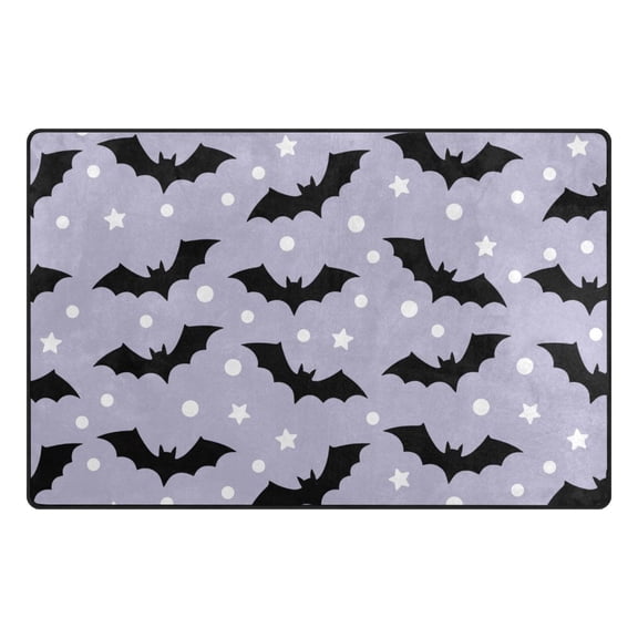 Bat Background Pattern Memory Foam Area Rug 31"x20" Non Slip, Absorbent, Fade Proof for Living Room, Bedroom, Office