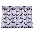 thumbnail image 1 of Purple Background Bat Pattern Tier Curtains Tier Kitchen Living Room Bedroom Balcony 2 Panels 27x24 Inch, 1 of 9