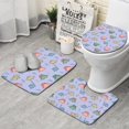 thumbnail image 1 of Purple Background Dinosaur Pattern Bathroom Rugs Sets 3 Piece,Toilet Cover Set,Absorbent Non Slip Bathroom Mats Sets with U-Shaped Contour Rug Toilet Rug Set, 1 of 5