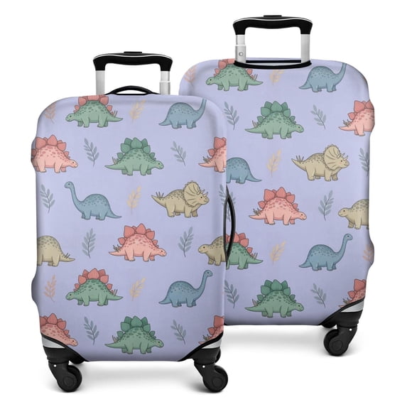 Purple Background Dinosaur Pattern Luggage Cover Fashion Suitcase Cover Baggage Covers Fit 25-28 Inch Luggage (Go Travel)