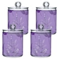 thumbnail image 1 of Purple Background Glitter Fern Background Translucent Plastic Cans Storage Canisters with Lid Set of 4, 1 of 7