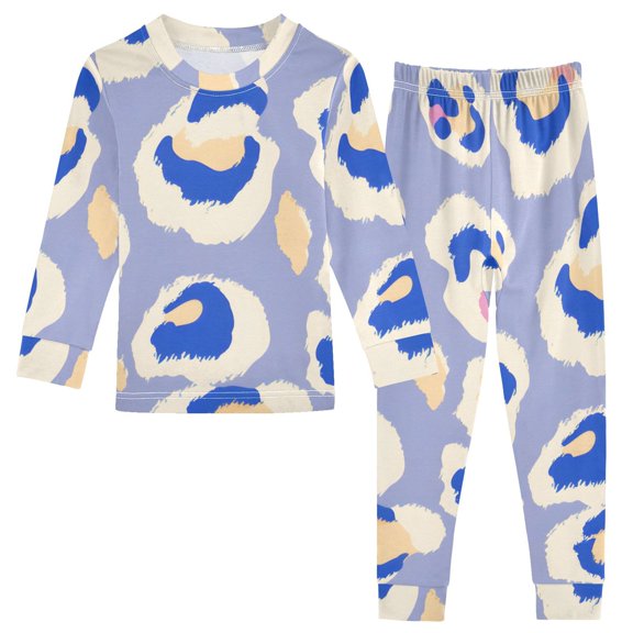 Purple Background Pattern Cotton Pajamas 2 Piece Set Sleepwear Soft and Comfortable Homewear Nightwear