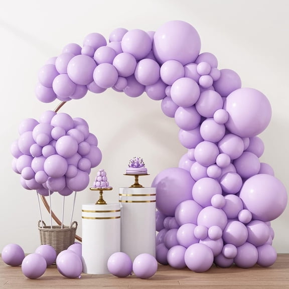 Purple Balloon 100 pcs Pastel Purple Balloon Arch Kit Sizes 12 Inches, Light Purple Lavender Balloons Garland for Birthday Baby Shower Gender Reveal Wedding Party Decoration