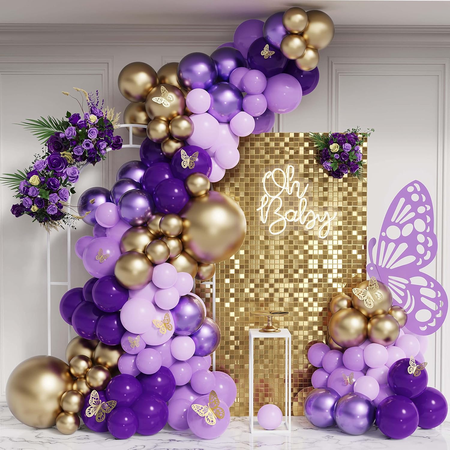 Purple Balloon Garland Arch Kit 167Piece Balloon Garland with