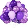 thumbnail image 1 of Purple Balloon Set - 50pcs 12inch Metallic and Pastel Latex Helium Balloons With Confetti - Dark, Lavender, Lilac - Birthday Party, Bride Shower, Wedding Decorations, 1 of 14