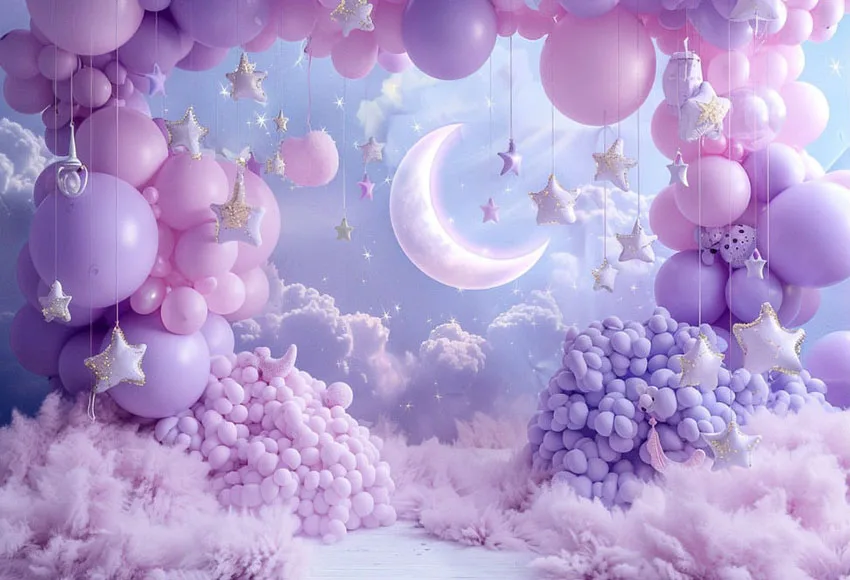 We Are On Cloud Dreamy Purple 9th Birthday Backdrop