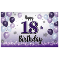 thumbnail image 1 of Purple Balloons Happy Birthday Banner Decorative Design Milestone Celebration Birthday Backdrop for Birthday Party Celebration Indoor Decoration Event, 1 of 8