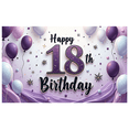 thumbnail image 1 of Purple Balloons Happy Birthday Banner Decorative Design Milestone Celebration Birthday Backdrop for Birthday Party Celebration Indoor Decoration Event, 1 of 8