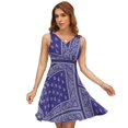 thumbnail image 1 of Purple Bandana Dress Fashion Beach Long Dresses Female Party Printed Sundress, 1 of 7