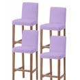 thumbnail image 1 of Purple Bar Stool Covers Set of 4, Modern Pure Lavender Purple Stretch Washable Bar Chair Covers with Backs, Removable Pub Counter Height Chair Cover for Kitchen Dining Room Cafe, 1 of 7