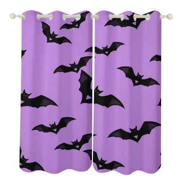 Modern Living Room Curtains 2 Pieces Happy Halloween Treat Or Trick Tulle For Be